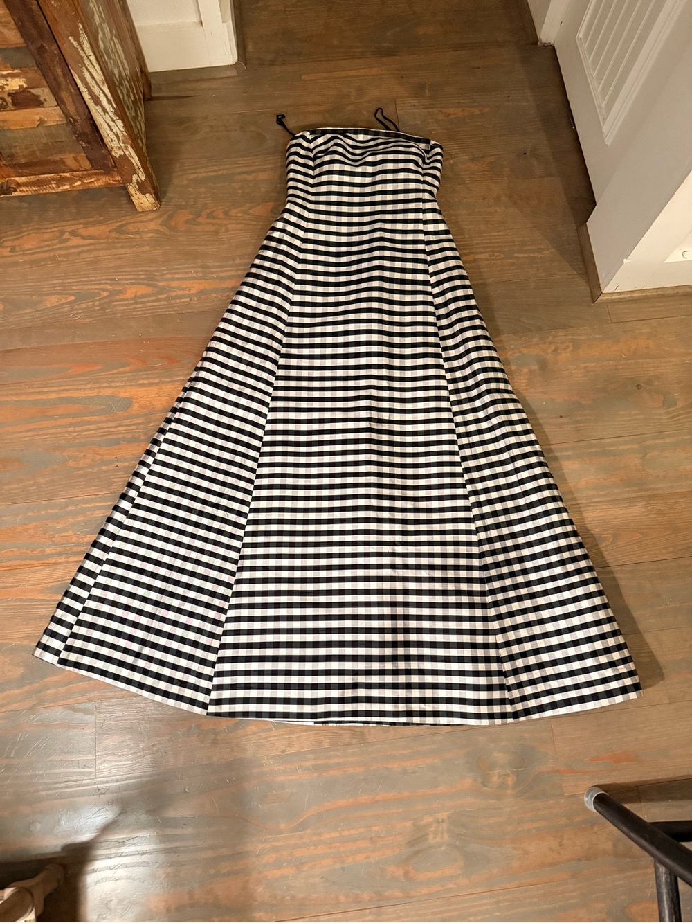 Lauren Ralph Lauren Black and White Gingham Spaghetti Strap Maxi Dress - Picture 5 of 5